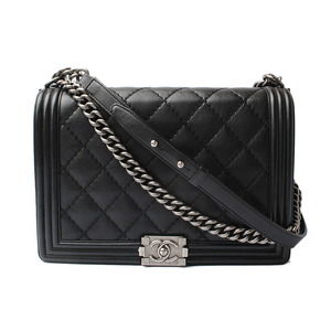 CHANEL Chain Shoulder Bag Boy Chanel Black